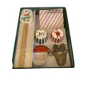 Meri Meri Holiday Baking Kit With Spatula Cookie Cutters Cupcake Cases Treat Bag